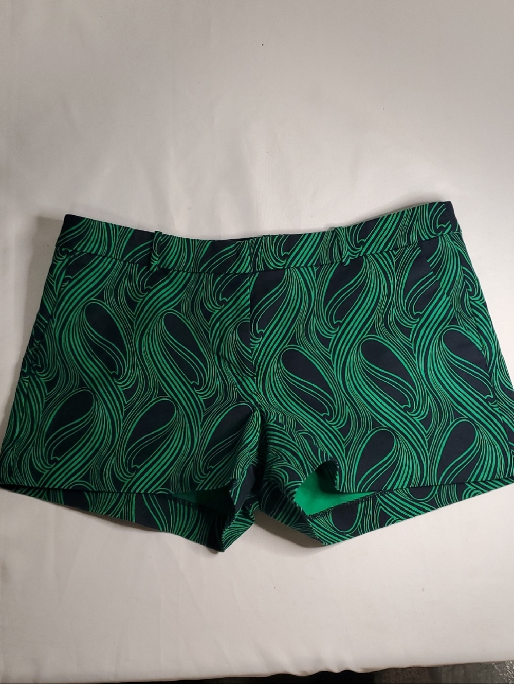 Michael Kors Green Swirl Print Bike Shorts